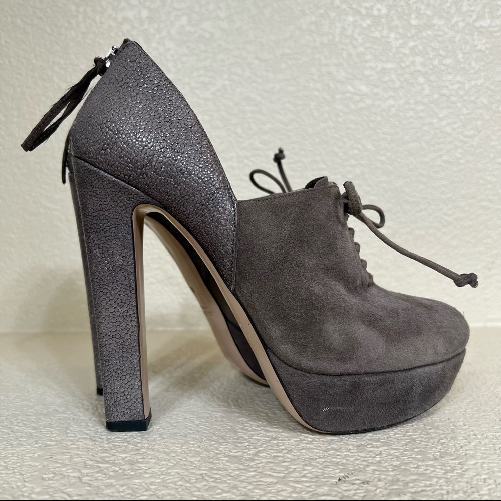 Gray Miu Miu bootie shoes